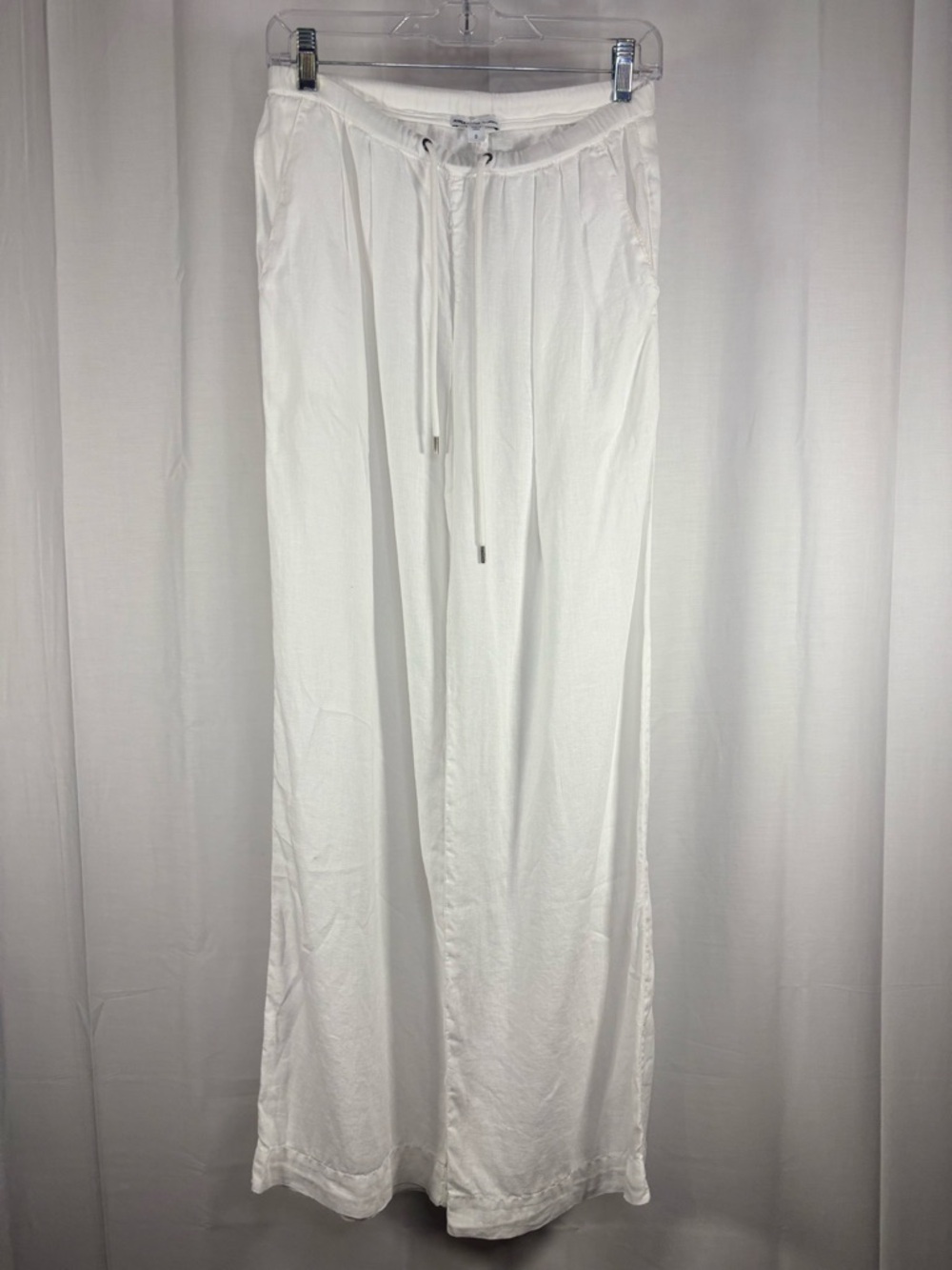 EUC JAMES PERSE Linen White Drawstring Wide-Leg Women's Pants Size 0/XS
